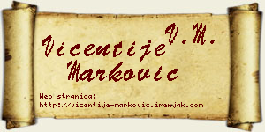 Vićentije Marković vizit kartica